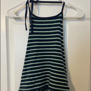 Green and blue low back crop top